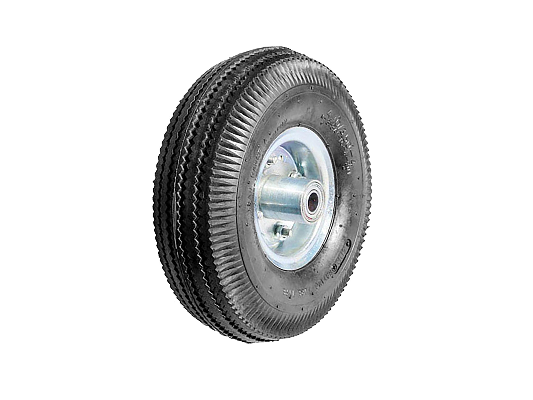 Roues pneumatiques pour chariots PR1804-17E - trou Ø17 - Roues de secours 4.10/3.50-4 (260x85) déportées avec bande de roulement E - CHARIOT À MAIN Roues pneumatiques pour chariots PR1804-17E - trou Ø17 - Roues de secours 4.10/3.50-4 (260x85) déportées avec bande de roulement E - CHARIOT À MAIN